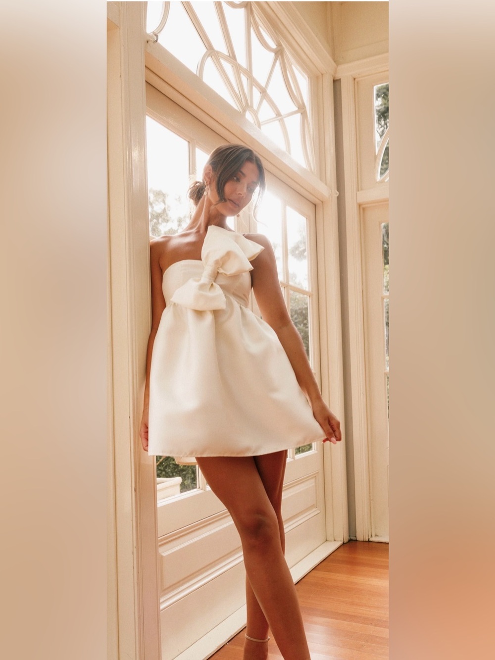 Petal & Pup Ellah Bow One-Shoulder Cocktail Minidress